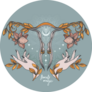 Blooming Uterus Female Magic Moon Sticker