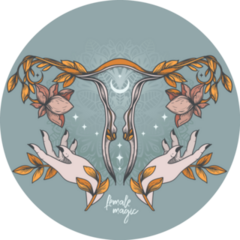 Blooming Uterus Female Magic Moon Sticker