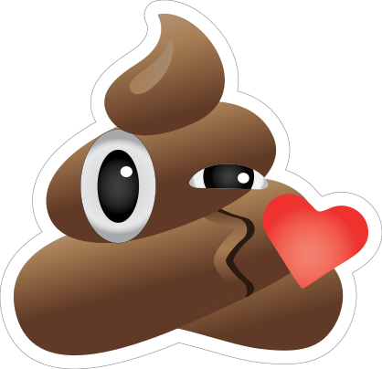 Blowing a Kiss Poop Emoji Sticker