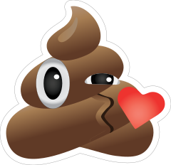 Blowing a Kiss Poop Emoji Sticker