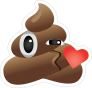 Blowing a Kiss Poop Emoji Sticker