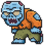 Blue 8-Bit Pixel Zombie Sticker