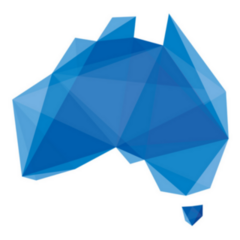 Blue Abstract Map Of Australia In Origami Style Sticker