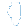 Blue Abstract Outline Of Illinois Map Sticker