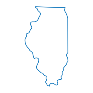 Blue Abstract Outline Of Illinois Map Sticker