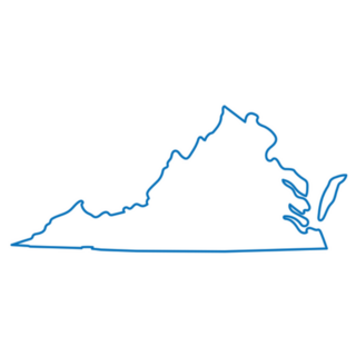 Blue Abstract Outline Of Virginia Map Sticker