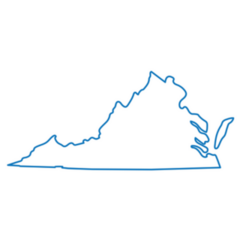 Blue Abstract Outline Of Virginia Map Sticker