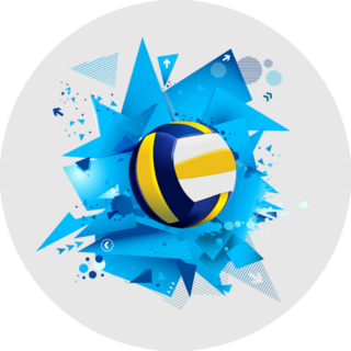 Blue Abstract Volleyball Sticker