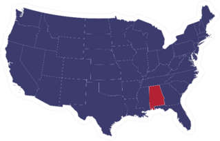 Blue Alabama State Illustration Sticker