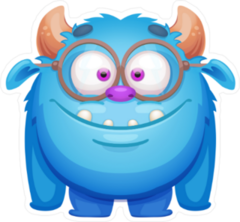 Blue Alien Monster Sticker