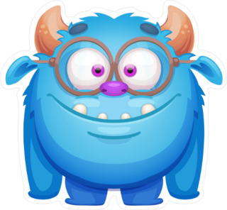 Blue Alien Monster Sticker