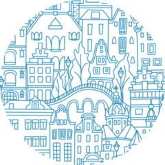 Blue Amsterdam Canal In Netherlands Sticker