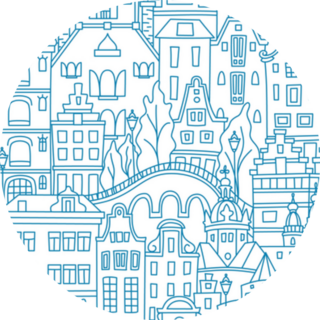 Blue Amsterdam Canal In Netherlands Sticker