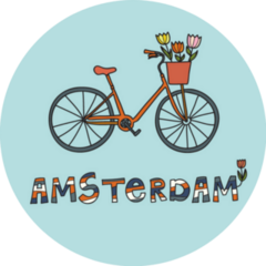 Blue Amsterdam, Netherlands Bike Sticker