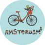 Blue Amsterdam, Netherlands Bike Sticker