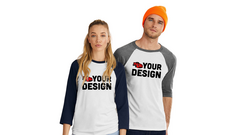 Blue and Gray Sleeved Custom Baseball Tees