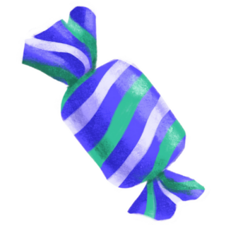 Blue And Green Candy Wrapper Sticker
