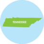 Blue And Green Map Of Tennessee Usa Sticker
