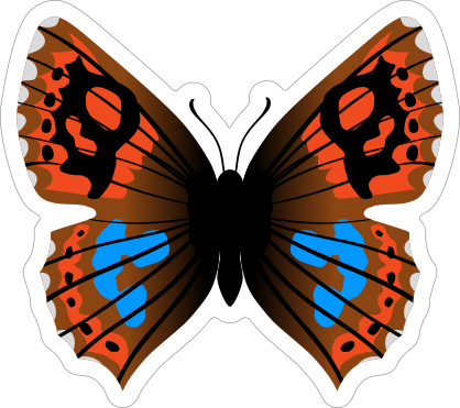 Blue and Orange Butterfly Sticker