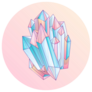 Blue And Pink Crystal Cartoon Sticker