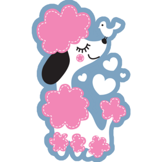 Blue And Pink Poodle Sticker