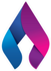 Blue and Purple Abstract Flame Sticker