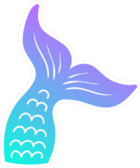 Blue and Purple Mermaid Tail Sticker