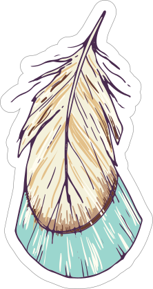 Blue and Tan Tail Feather Boho Sticker