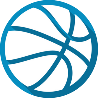 Blue and White Basketball Circle Sticker