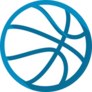 Blue and White Basketball Circle Sticker