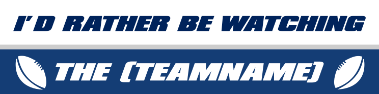 Blue and White Football Team Customizable Bumper Sticker