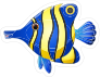 Blue and Yellow Striped Fish Sticker
