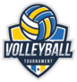 Blue and Yellow Volleyball Badge Sticker