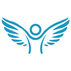 Blue Angel Wings Icon Sticker