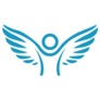 Blue Angel Wings Icon Sticker