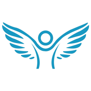 Blue Angel Wings Icon Sticker