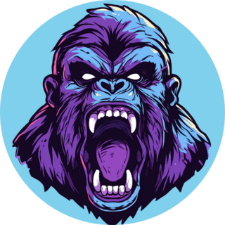 Blue Angry Gorilla Sticker