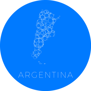 Blue Argentina Map Sticker