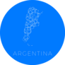 Blue Argentina Map Sticker