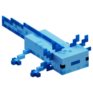 Blue Axolotl Pixel Sticker