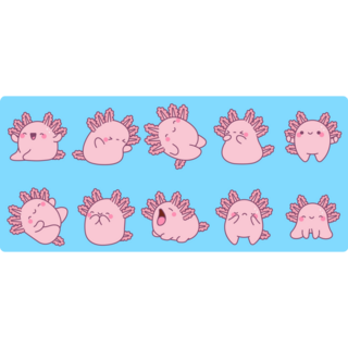 Blue Axolotl Sticker Sheet