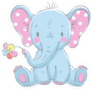 Blue Baby Elephant Sticker