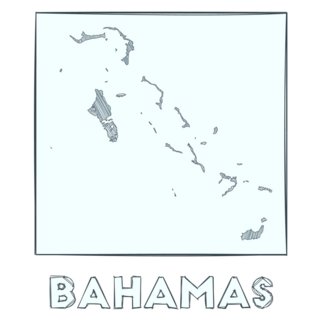 Blue Bahamas Sketch Sticker