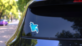 Blue Bangladesh Map Sticker on a Rear Car Window (New) example