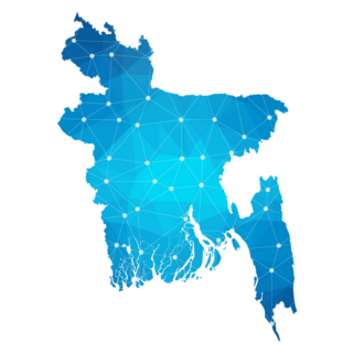 Blue Bangladesh Map Sticker