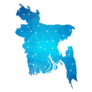 Blue Bangladesh Map Sticker