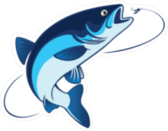 Blue Bass Fishing Sticker