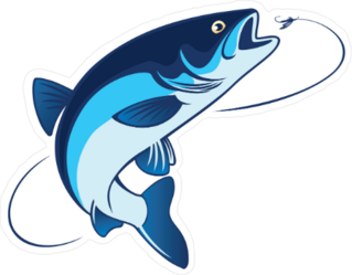 Blue Bass Fishing Sticker