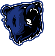 Blue Bears Head Mascot Sticker