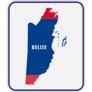 Blue Belize Country Map Sticker